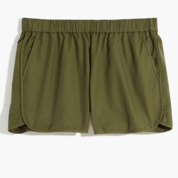 Madewell Green Athletic Shorts Elastic Waist Lightweight Medium - Picture 1 of 6